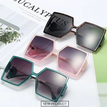 SHAUNA Oversize Ženske Kvadratnih sončna Očala blagovne Znamke, Modni Oblikovalec Gradient Odtenki UV400