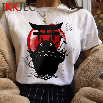 Totoro Živahen Stran Kawaii Tshirt Ženske Cute Anime T-shirt Studio Ghibli Kawaii Hayao Miyazaki Tshirt igri Smešno Zgoraj Tees Ženski
