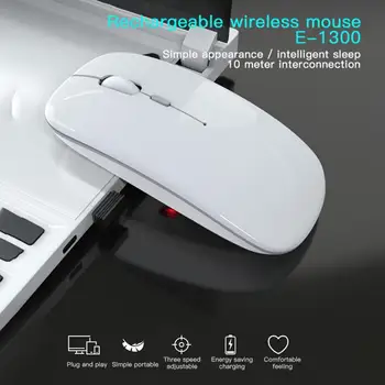 Nove 2,4 Ghz Brezžična Bluetooth Miška RGB Računalnik Tiho Miške za Polnjenje Z LED Luči USB Optična Miška Za Prenosni RAČUNALNIK