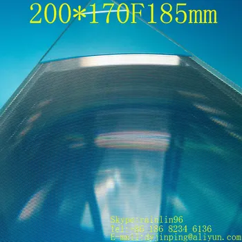 Velikost 200*170 MM Goriščno razdaljo 185 mm, z Akrilnim fressnelov optični element Objektiva Pravokotnik Zgoščeni ojačanje DIY projektor