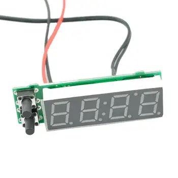 DIY Avto Večfunkcijsko Visoko precizne ura znotraj in zunaj temperatura napetost Akumulatorja Monitor Plošči Merilnik DC 12v