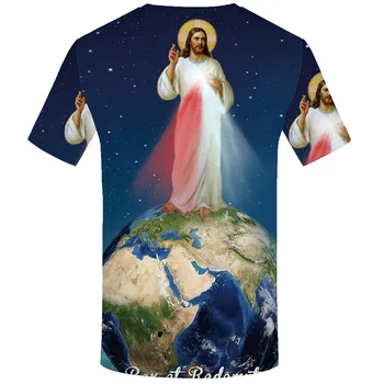 3d Tshirt Jezus majica s kratkimi rokavi Moški Zemlji T-majice 3d Galaxy Shirt Tiskanje, Smešne zabavne majice Anime Anime Obleko Mens majice Oblačila