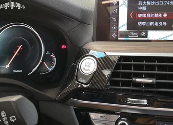 Za BMW X3 G01 2018 ABS ogljikovih vlaken/chrome Motor Avtomobila Start Stop brez ključa Sistem za Zagon Gumb Dekoracijo Okvir Pokrova Avto-styling