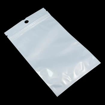11x19cm Bela / Clear Sebi Pečat Zadrgo Plastične Embalaže trgovina na Drobno Skladiščenje Vrečko, Vrečko Zip Lock trgovina na Drobno Paket Z Visi Luknja