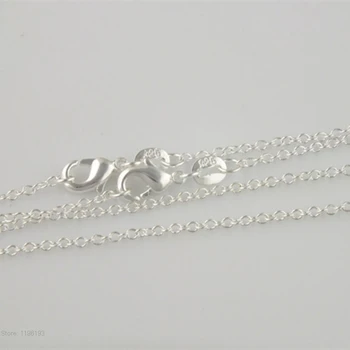 Debelo! 10pcs/veliko Moda srebrne ogrlice verige,1mm 925 Nakit silver Plated 
