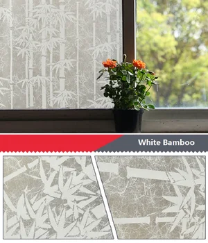 Pokrov okna Self-Adhesive Bel Bambusa Anti-UV Trajne Obarvajo Zasebnih Dekorativne Folije Steklo Za Dom Urad, Restavracija, Trgovina