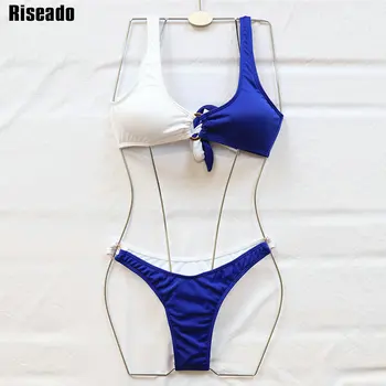 Riseado Seksi Mozaik Bikini Komplet Obroč Kopalke 2021 Push Up Kopalke Ženske Tangice Brazilski Bikini biquini Poletje Plažo