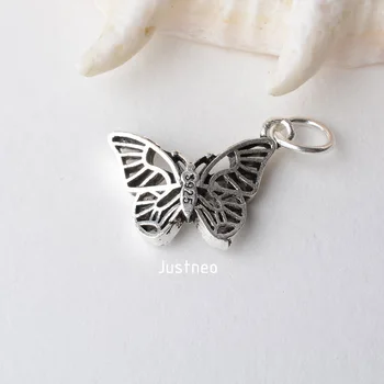Trdna 925 Sterling Srebro metulj obesek čar, Tajska Srebro distančnik noge čarobne gumbe za ogrlico & obesek sterling srebrni nakit