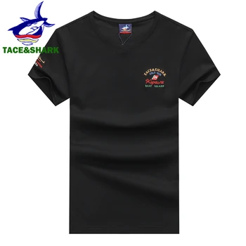 TACE&SHARK Pismo Vezenje T Shirt 2020 Poletje Vojaški Pilot T-majice Oblačila Modni Mens Priložnostne Bombaž Barva Tshirts