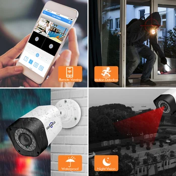 Hiseeu 4CH AHD Varnostne Kamere CCTV Sistema 2MP, 1MP IR-Cut Prostem Kamere za Video Nadzor sistema Komplet E-poštni Opozorilni App Ogled