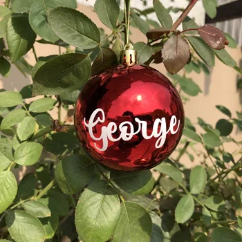 Osebno ime nalepke za Božič žogo po meri ime nalepke za baubles Božič ( Kroglice, ki ne vključuje)