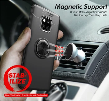 Magnetna Avto Nosilec Primeru Za Huawei Mate20 Pro Silikonski Kovinski Obroč Magnet Za Kritje Mate 20 Pro Zadnji Pokrovček Case Mate 20Pro