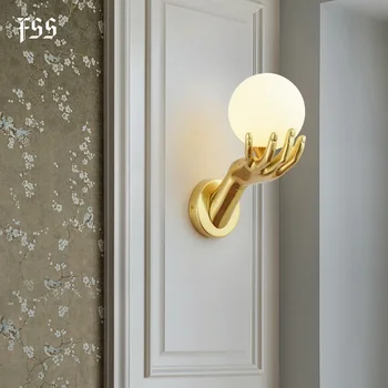 Sodobne ustvarjalne roko držite žogo stenske luči ob postelji za spalnico stenske luči, stenske rov led domačo razsvetljavo kopalnica svetlobe napeljave