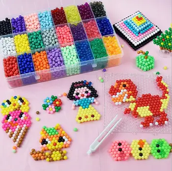 36 color diy vode magic biseri urok bean vode lepljive kapljice hama kroglice ročno izdelan 3D perler kroglice puzzle izobraževalne igrače