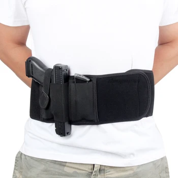 Desno / Levo Roko Taktično Belly Band Tok za Pištolo za Prikrito Izvajanje Pištolo Pištolo Torbica Nevidno Elastična Girdle Pasu za Lov