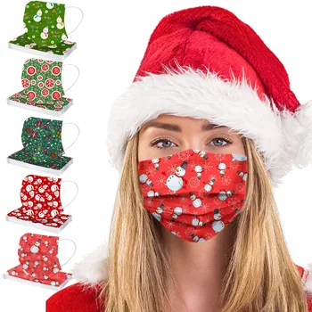 10pcs Razpoložljivi Masko Unisex Natisnjeni Božič Mehko Maske za Enkratno uporabo Stroj Prostem Masko Za Odrasle, 3-Layer Mask маска