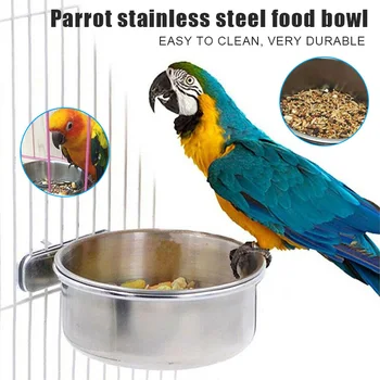 Iz nerjavečega Jekla Coop Pokal Pet Papige Hrane Napajalni Ara Vode, Posodo za Ptičje Kletke Dodatki