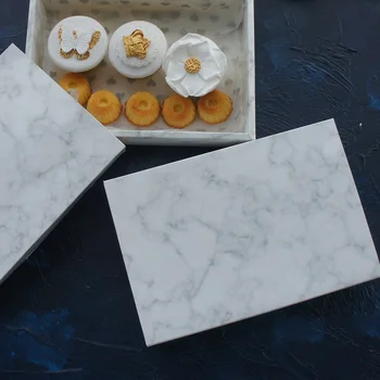 Visoka kakovost 25*16.5*5 cm 10pcs marmorja design Papir Polje čokoladni piškotek sladkarije Macarons Prigrizki svate darilo Pakiranje