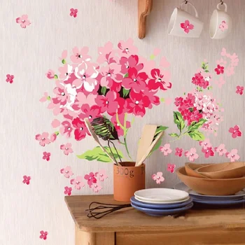 Lepa, Visoka Kakovost Cvet Par Par Sakura DIY Izmenljive Umetnosti Vinil Stenske Nalepke Decor Art Stensko Nalepko Za Dekleta Soba