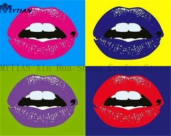 MYTIAN Diamond Vezenje Ženska Usta Navzkrižno Šiv Andy Warhol Slikarstvo Seksi Ustnice Needlework Diamond Slikarstvo Doma Dekoracijo