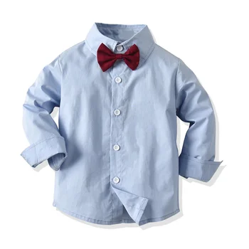 Vrh in Vrh Moda za Fante, Gospod Kompleti Oblačil Bombaž Long Sleeve Majica s Bowtie+Kombinezon Obleke Obleke, Fantje, Otroci Oblačila