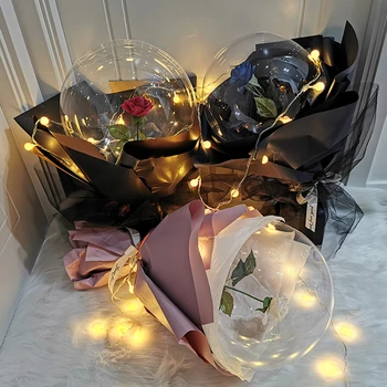 Umetno Cvetje LED Rose Balon Šopek Svetlobna DIY LED Balon z Denarjem Božič Valentines Darilo Za Ženske Dropshipping