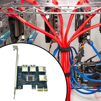 4 Reže PCI-E 1 do 4, PCI Express 16X Režo za Zunanjo Kartico Riser Adapter svet PCIe Vrata Multiplikator Kartico za Bitcoin Rudarski Stroj