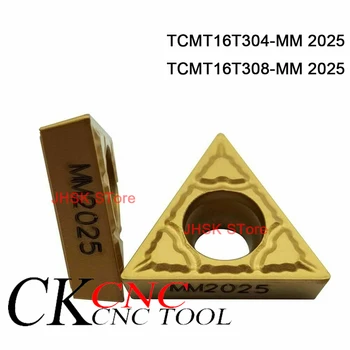 10pcs TCMT16T304-MM LETA 2025 TCMT16T308-MM leta 2025 Karbida trikotnik obračanja rezilo CNC stružnica karbida vložki Za nerjavečega jekla