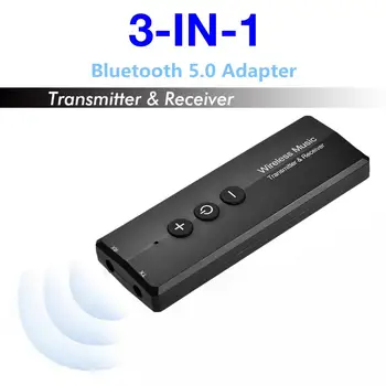 Mini Bluetooth 5.0 Avdio Oddajnik Sprejemnik 3-v-1 Brezžični Glasbeni Stereo Adapter 3.5 mm Jack, USB, za PC TV Slušalke, komplet