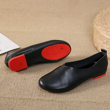 Plus Velikost Pravega Usnja Ravno Čevlji Žensko Ročno Usnje Loafers Prilagodljiv Pomlad Športna Obutev Ženska Stanovanj Zapatos Mujer