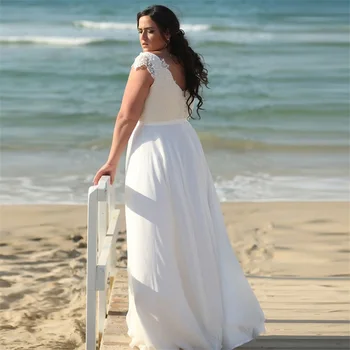 NUOXIFANG Poceni Plus Velikost Poročno Obleko Skp Rokavi Aplicirano Beach Poroka Poročni Halje Vestido De Novia Zadrgo Nazaj z Gumbi