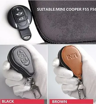 F55 F56 Daljinski Ključ Fob Primeru Hruškaste oblike, Visoko Kakovostne barve, Rjavo Pu usnja Za Mini Cooper
