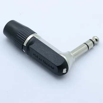 10PCS 3PIN 6,35 mm Jack Zvočnik Mikrofon Priključite 6,35 mm 3 Pole Mono Moški Jack pravim Kotom Kitara Plug Adapter Priključek