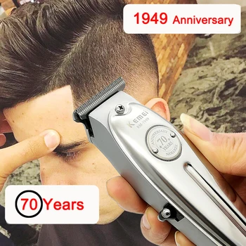 Kemei KM-1949/1910/2024 Lase Clipper Vse Kovinske Moških Električni Akumulatorski Hair Trimmer 0 mm Baldheaded T Rezilo Konča Frizuro Stroj