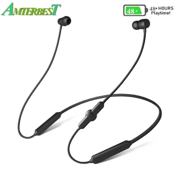 AMTER družbene odgovornosti Brezžična tehnologija Bluetooth Športne Slušalke IPX5 Nepremočljiva 48H Glasbe Brezžične Slušalke z Mikrofonom Neckband Slušalke