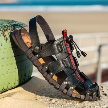 Velika Velikost Moda na Plaži Sandali Moški Mehko Non-slip Sandale Mens Priložnostne Poletje Novo Dihanje Ourdoor Copate Človek Roman Superge