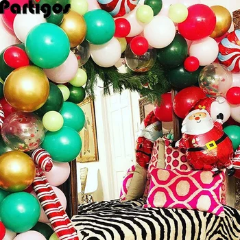 98pcs Vesel Božič baloni garland Rdeča zelena DIY balon verige helij krog folijo sladkarije globos Santa Claus Sladkarije palice