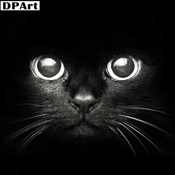 Daimond Slikarstvo 5D Celoten Kvadratni/ Krog Black Cat Diamond Nosorogovo Vezenje Kristalno Mozaik Navzkrižno Šiv Dekor Sliko M135