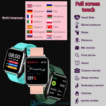 NOVO Poln na Dotik Pametno Gledati Ženske Fitnes Tracker Smartwatch Ženske Elektronika Šport Pametna Ura Za Android IOS Pametno uro