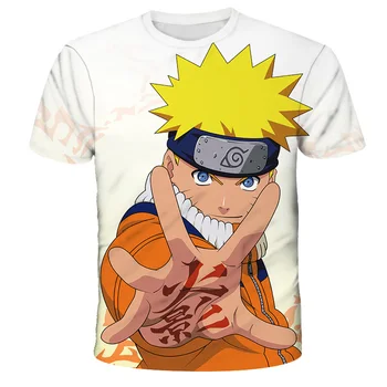 Poletje Otroci 3D T-shirt Naruto Kratek rokav anime Majica Ulica Kostum Hip-hop Kostum Fantje in 4 dekleta do 14 let T-shirt vrhovi