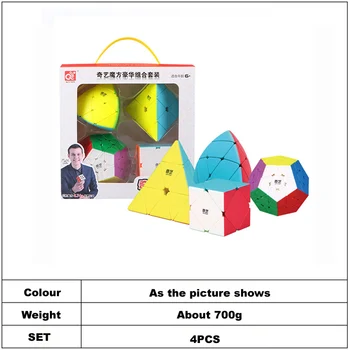 Mofangge 4 Kos/Set QiYi Magic Cube Set Darilni Set 2x2x2/3x3x3/4x4x4/5x5x5 Megaminx Strokovno Kocke Smešno otrok igrače