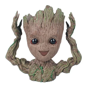 Groot Maceta za Otroka Groot Vaza Planter Drevo Človek Pero Pot figuric-Igrač Vojak Končal Modela Izdelka PVC Film & TV