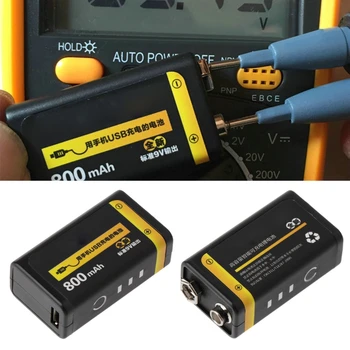 2019 Nove Vroče Prodaje 9V 800mAh Micro USB za Polnjenje Lipo Baterije za Multimeter Mikrofon Daljinski Inteligentna Elektronika