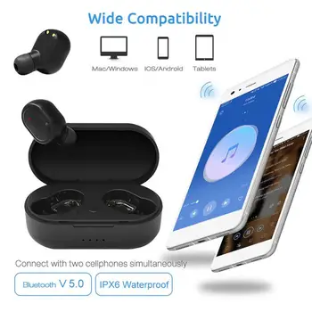 M1 Dvojčka TWS Brezžične Bluetooth Slušalke Z Mikrofonom 280mah Samodejno Polnjenje Polje Vodotesno Stereo Bas Prostoročno AI Nadzor Slušalke