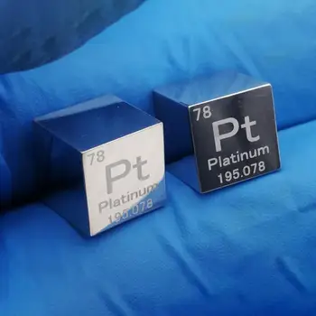 10 x 10 x 10 mm Ogledalo poljski dvostranski Vgraviranim Metal Platinum Kocka Periodnega sistema Elementov Kocka Za Zbiranje(Pt≥99.95%)