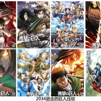 8 kos/set Anime Napad na Titan Reliefni plakat Slika Er Jaeger Mikasa Ackerman Armin Arlert nalepke za darila