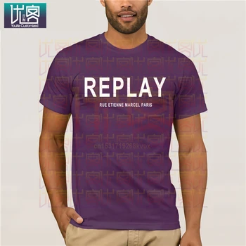 REPLAY pesem - RUE ETIENNE MARCEL PARIZU T-SHIRT Obleko Priljubljena T-Shirt Crewneck Bombaž Tees Vrhovi Poletje Tees Bombaža T-Shirt