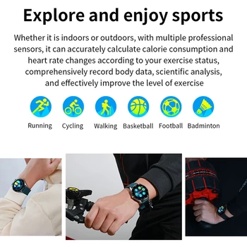 LIGE Pametno Gledati Moške smartwatch Športna Fitnes Watch Nepremočljiva Srčni utrip, Krvni Tlak Zaslon Android, iOS Reloj Inteligente