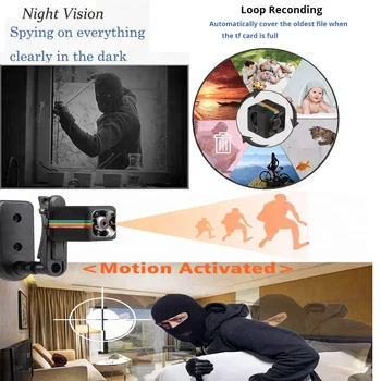 Mini Fotoaparat Digitalni Video Snemalnik Night Vision Kamere, Prenosni HD Mikro majhna Kamera Avtomobila Mini DV DVR Varnosti Zaslon TF