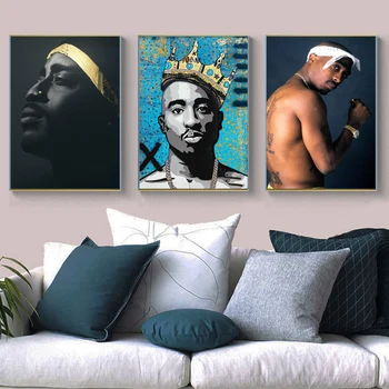 Platno Slikarstvo Moda West Coast Hip Hop Tupac Glasbenih Plakatov in Fotografij na Wall Art 2PAC Sliko za Domov Soba Dekoracijo